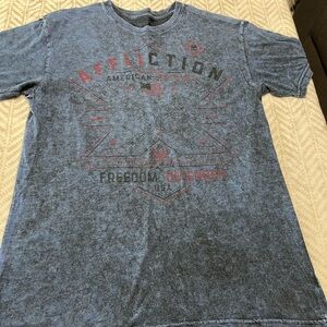 Affliction Blue and Red Short Sleeve Tees